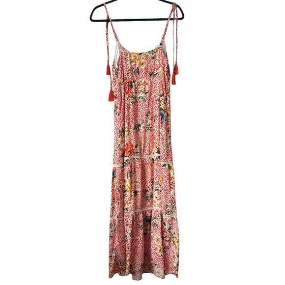 Farm Rio For Anthropologie Verbena Tiered Floral Midi Summer Dress Size S - Picture 3 of 12